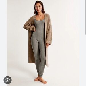 Abercrombie and Fitch| Lounge Collection Grey Ribbed Onesie NWOT